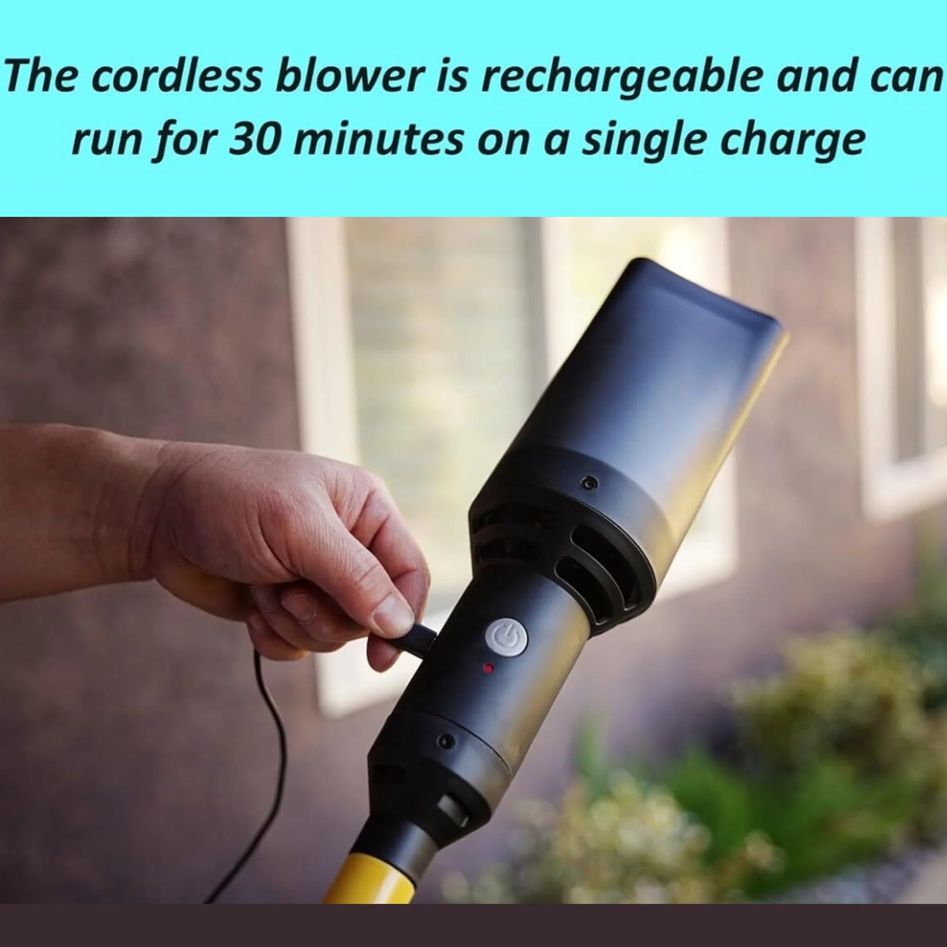 Outdoor Broom with Built-In Lightweight Rechargeable Cordless Leaf Blower | Collapsible Broom for RV, Camping, Deck, Patio or Balcony