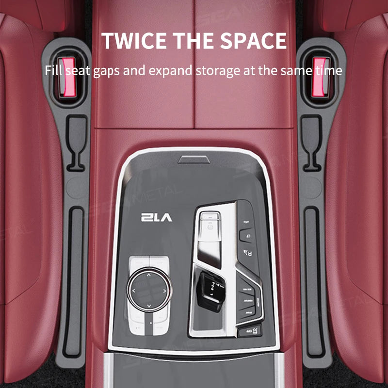 Upgraded Car Seat Gap Filler 2Pcs Center Console Side Crevice Filler Strip Elastic Seat Gap Filling Strip Drop Blocker
