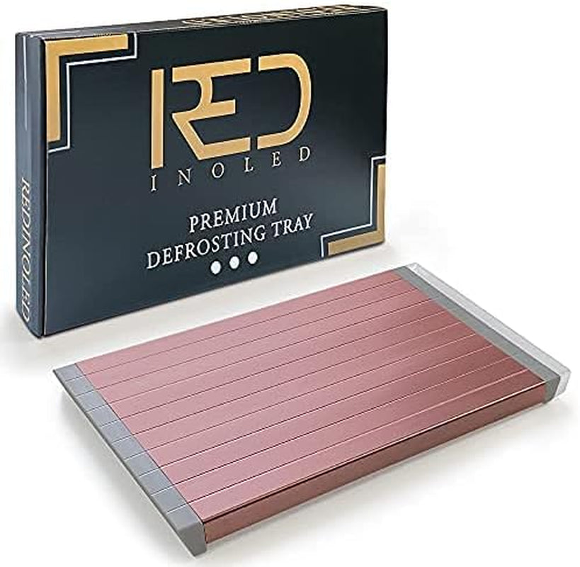 Meat Defroster Tray| BBQ Meat Thawing Tray Large Size| Stylish& Classy Design| Meat Thawing Board | Quick Defrost Tray Thaw Frozen Food, Eco Friendly| Pink