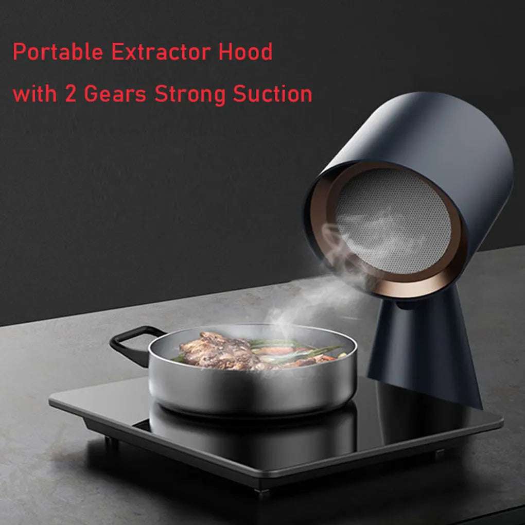 Portable Mini Desktop Indoor Cooker Hood Motor For Camper Smoke Fan Convenient Efficient Functional Low Noise Strong Suction