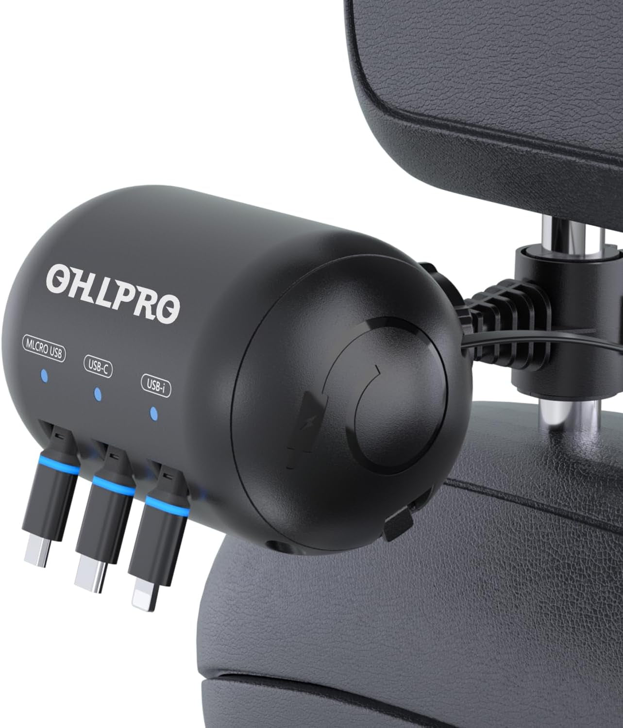 Multi Car Retractable Backseat 3 in 1 Car Charging Station Box Compatible with All Phones | Iphone | Samsung | Uber Taxi Lyft Turo Ride Share Customer Charging Dock Attach to Headrest