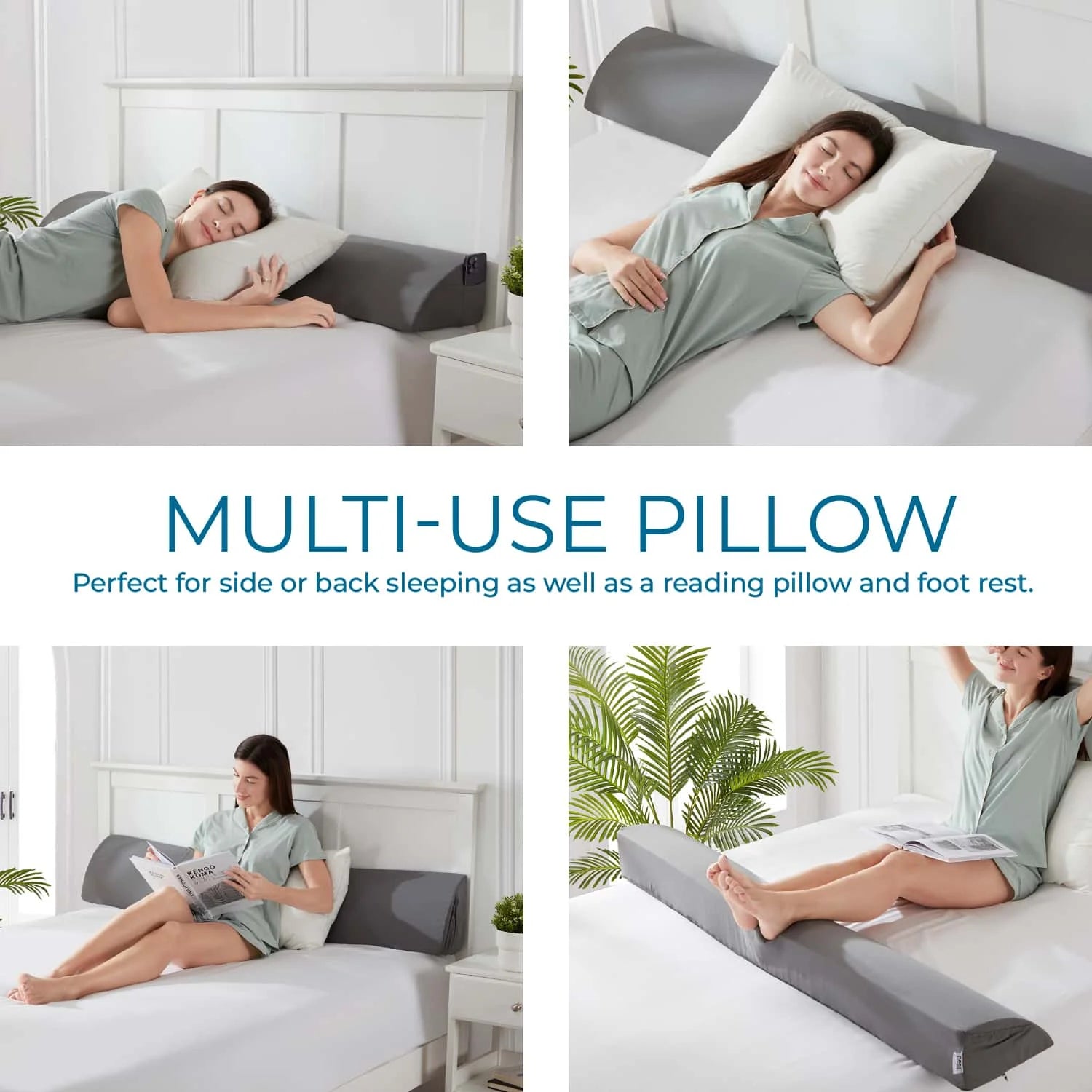 Bed Wedge Pillow for Headboard, Mattress Gap Filler Headboard Pillow, Full Size