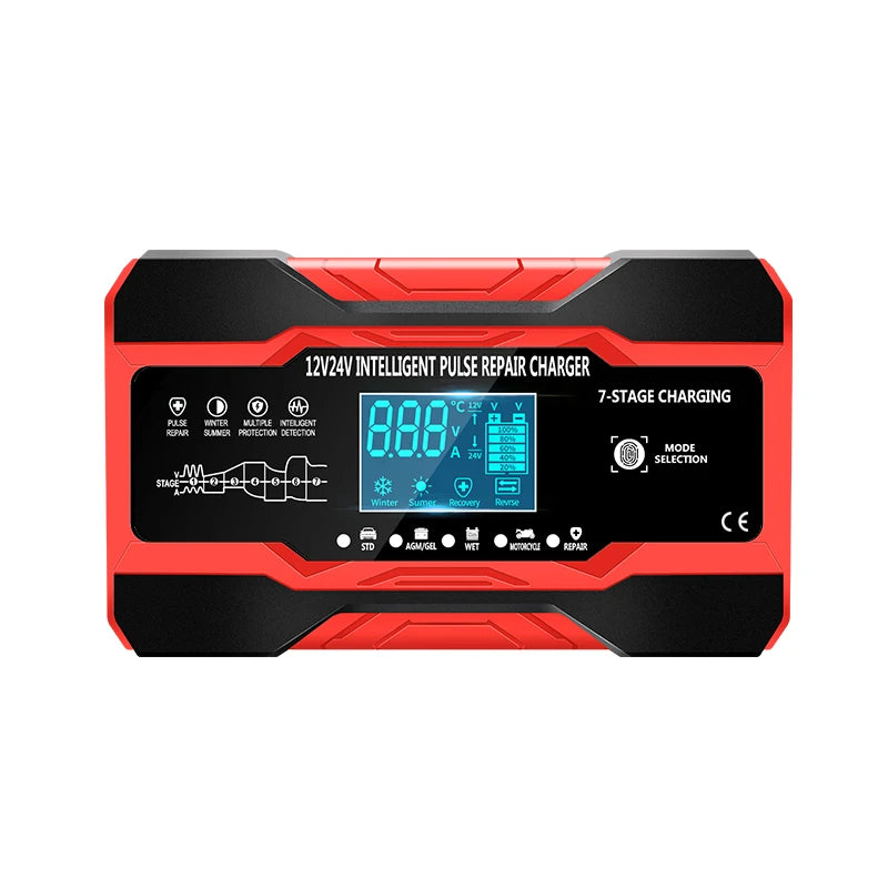 Car Battery Charger Smart Battery Charger Car 12V/24V Battery Maintainer for Car Motorcycle Lawn Mower Children'S Toy Car