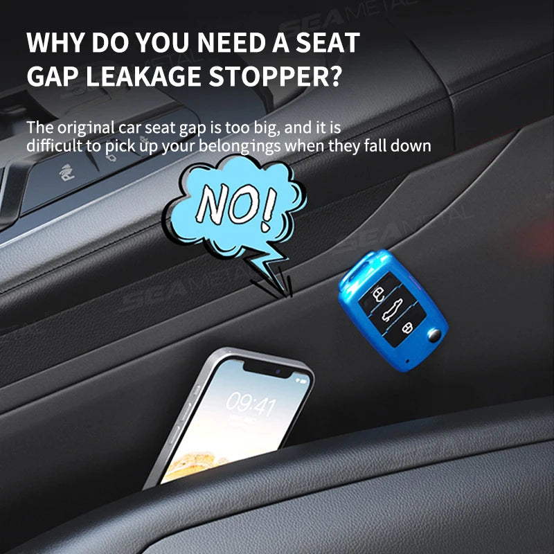 Upgraded Car Seat Gap Filler 2Pcs Center Console Side Crevice Filler Strip Elastic Seat Gap Filling Strip Drop Blocker